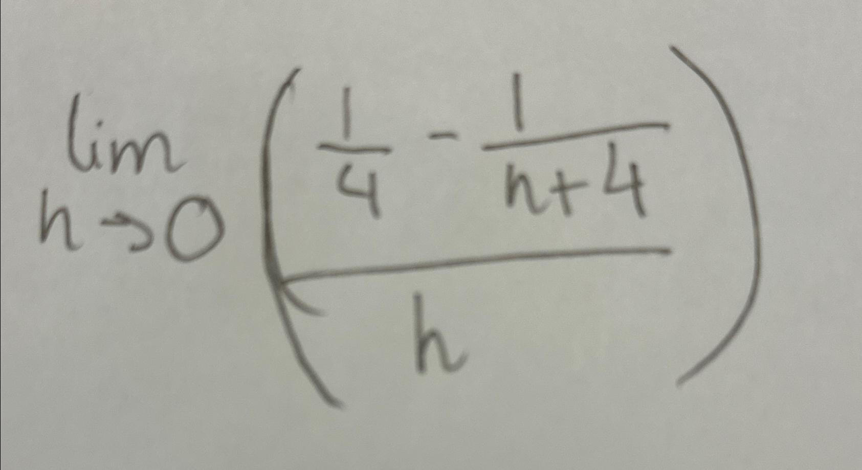 Solved limh→0(14-1h+4h)Please show me the ez work And the | Chegg.com