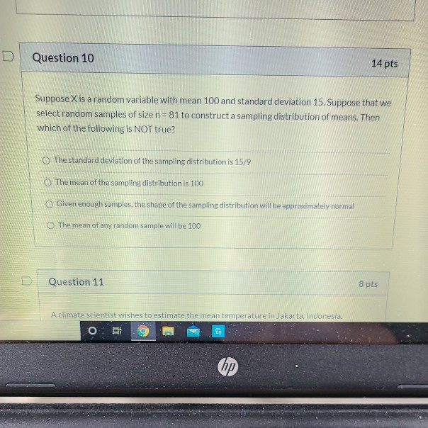 Solved Question 10 14 pts Suppose X is a random variable | Chegg.com