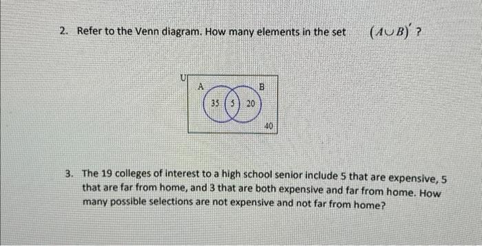 Solved 2. Refer to the Venn diagram. How many elements in | Chegg.com
