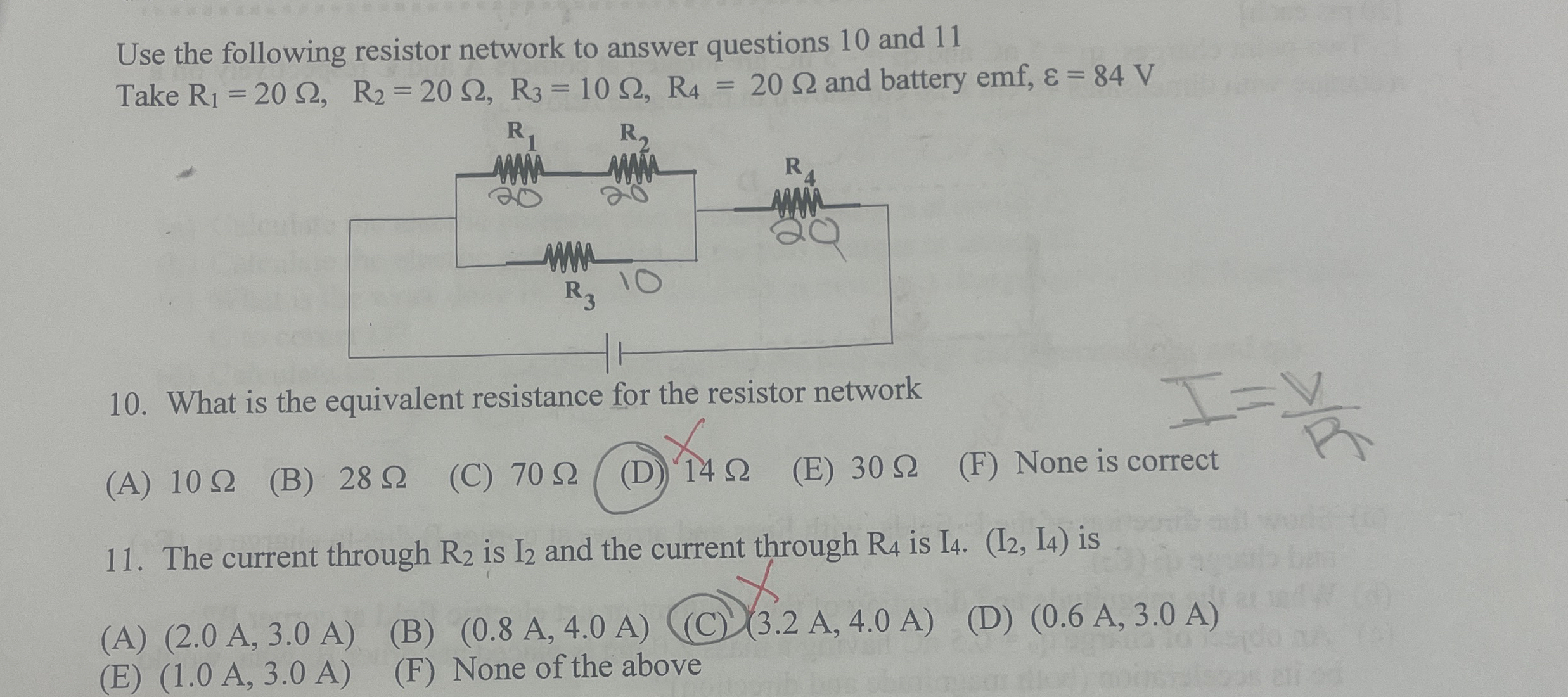 Solved Use the following resistor network to answer | Chegg.com