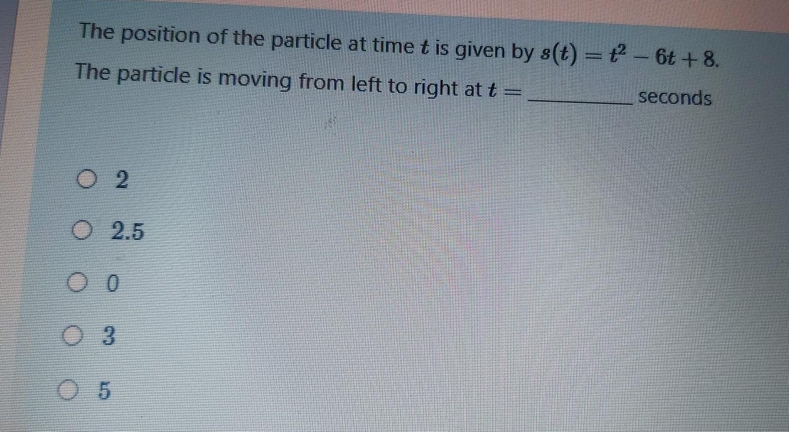 Solved The position of the particle at time t is given by | Chegg.com