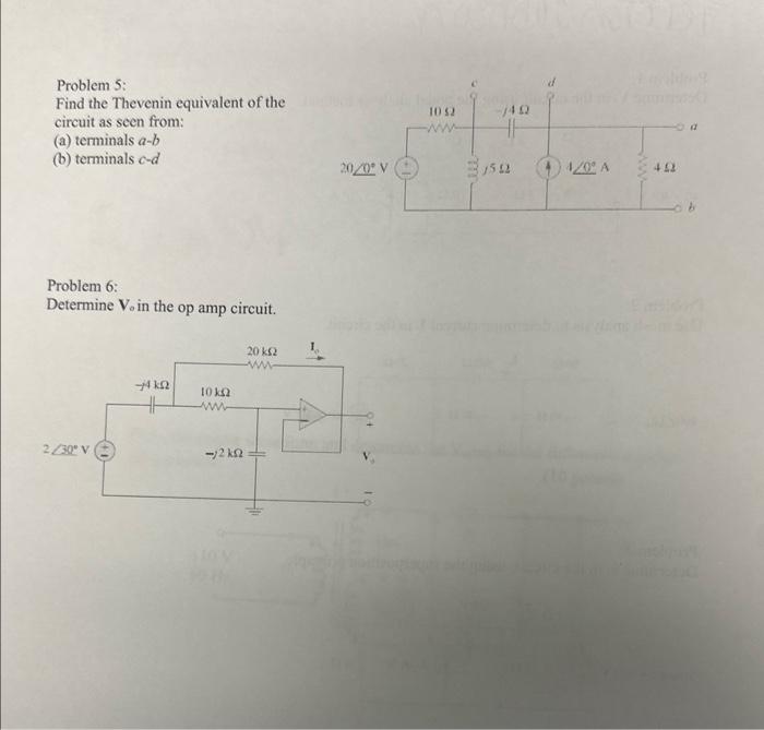 Solved Problem 5: Find The Thevenin Equivalent Of The | Chegg.com