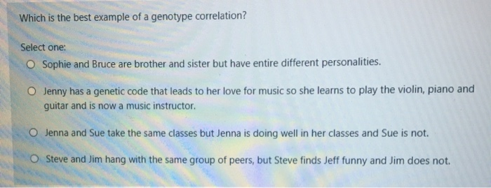 Solved Which the best of a genotype correlation? Chegg.com