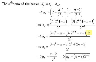 Solved The n th term of the series an =S n - S n - 1 | Chegg.com