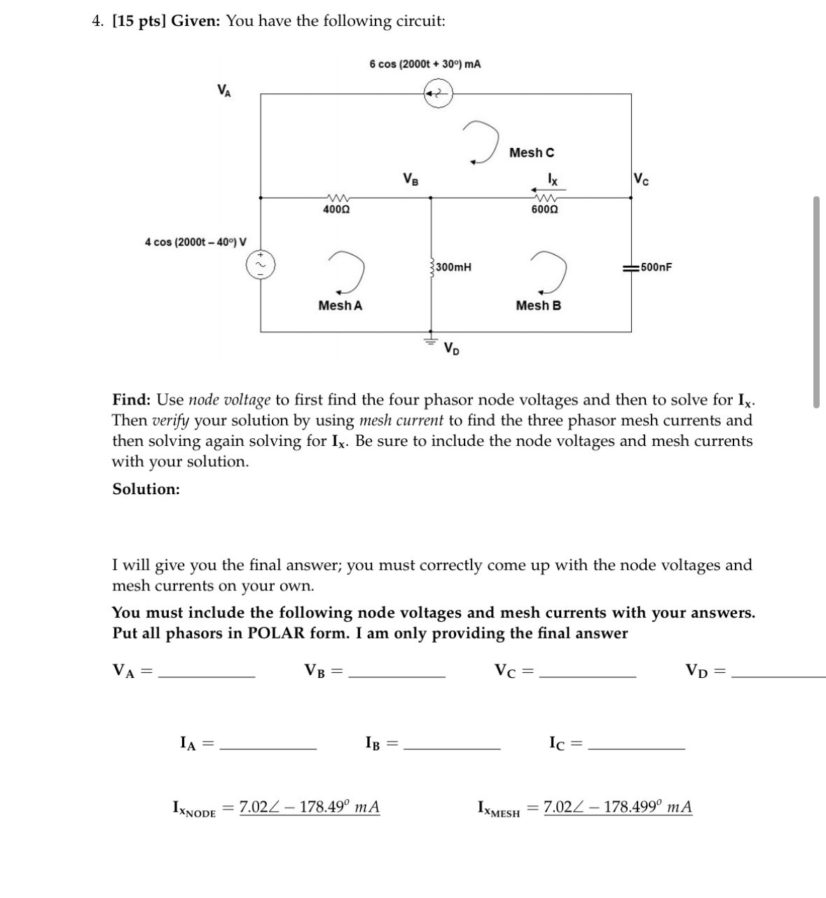 Solved By An Expert Pts Given You Have The Following Chegg Com