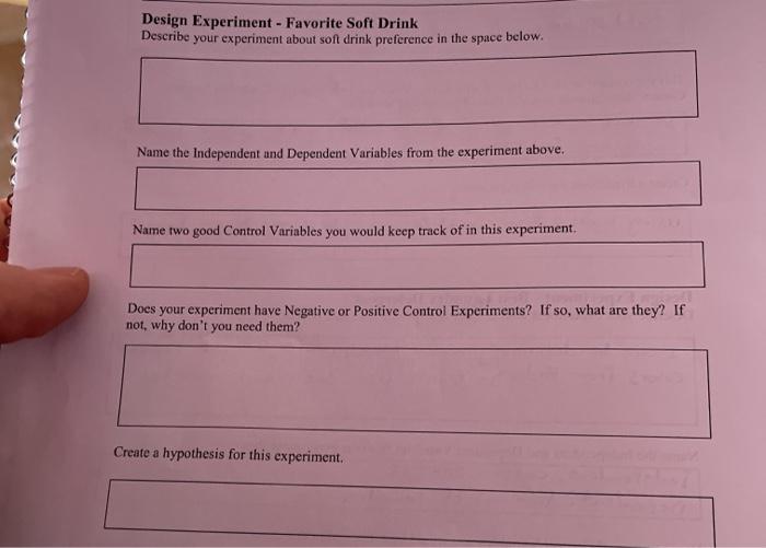 quality check for soft drinks experiment