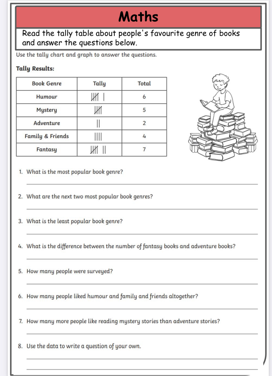 Solved MathsRead the tally table about people's favourite | Chegg.com