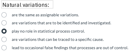Natural variations: are the same as assignable | Chegg.com