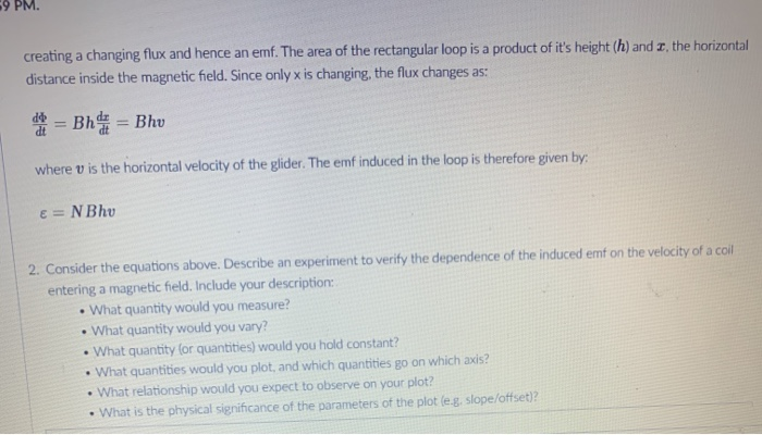 Solved 1. Let's Apply Faraday's Law To This Situation. | Chegg.com