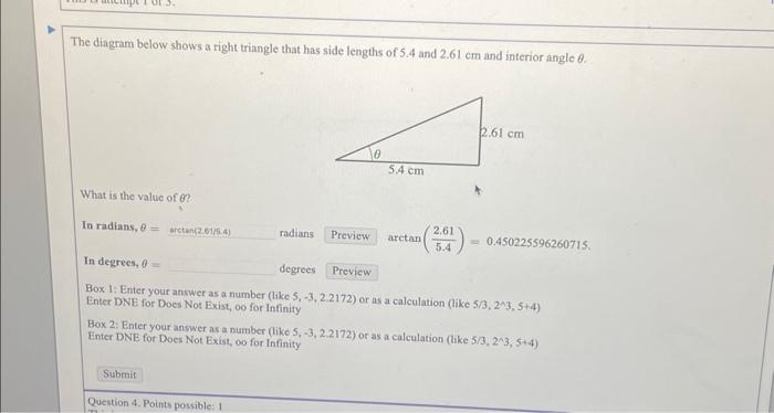Solved The diagram below shows a right triangle that has | Chegg.com