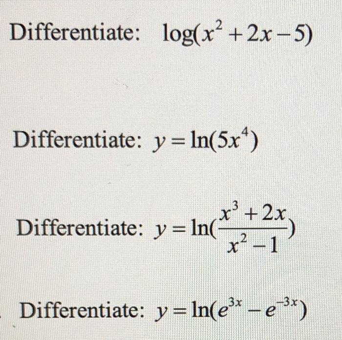 differentiate x^2   ln(2x^2-4x 5)