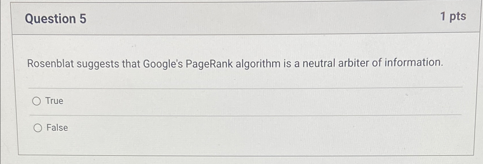 Solved Question 51ptsRosenblat suggests that Google's | Chegg.com