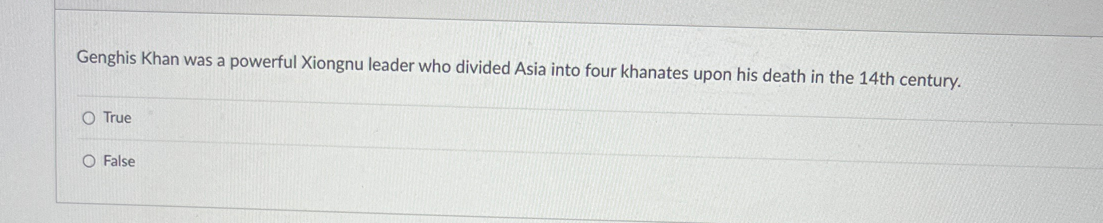 Solved Genghis Khan was a powerful Xiongnu leader who | Chegg.com