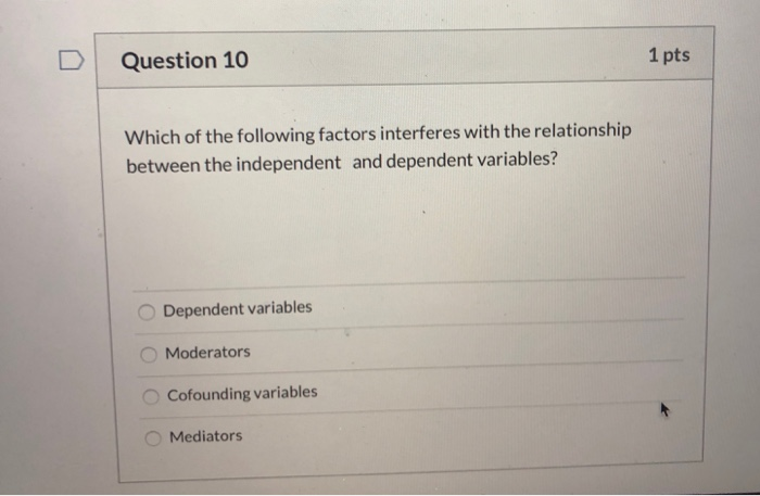 Solved Question 10 1 pts Which of the following factors | Chegg.com