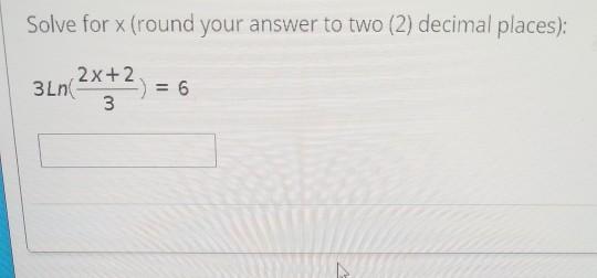 Solved Solve for x (round your answer to two (2) decimal | Chegg.com