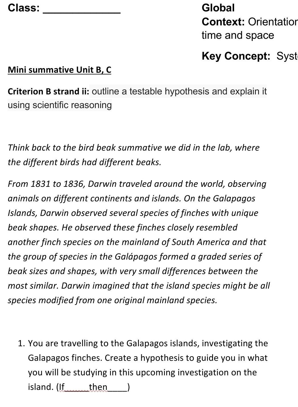 Solved using scientific reasoning Think back to the bird | Chegg.com