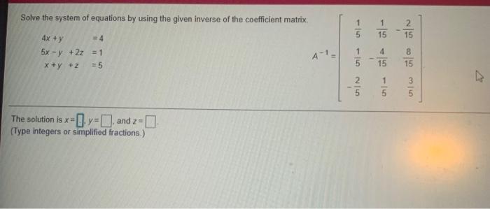 Solved Solve the system of equations by using the given | Chegg.com
