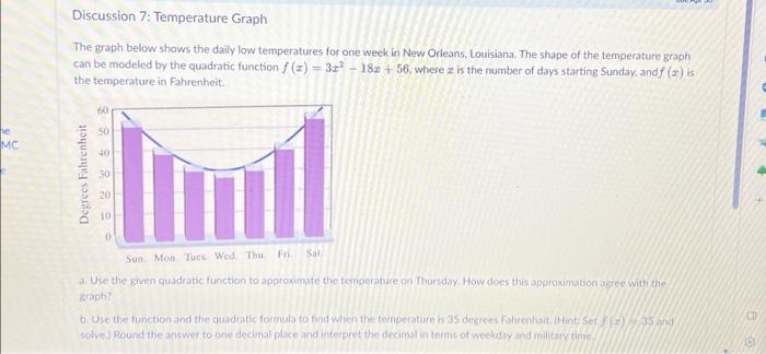Solved The graph below shows the daily low temperatures for | Chegg.com