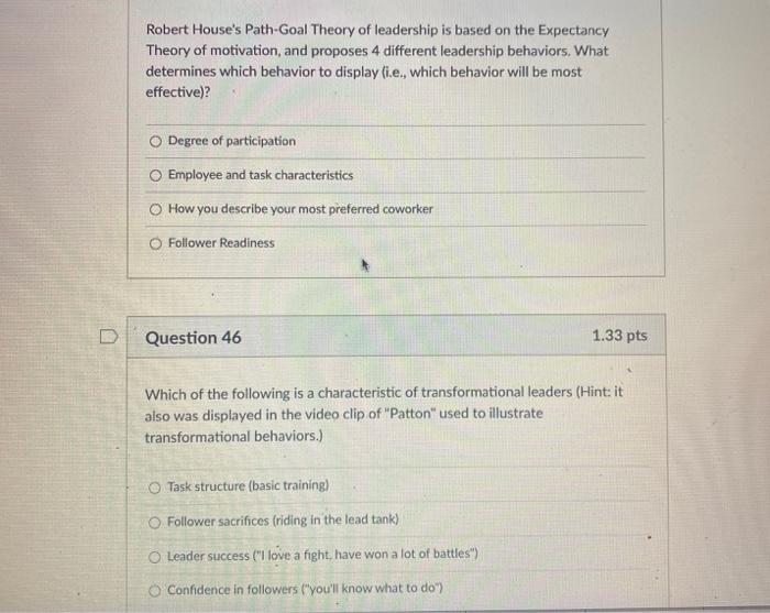 Solved Robert House's Path-Goal Theory of leadership is | Chegg.com