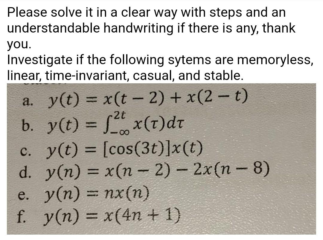 Solved - Please solve it in a clear way with steps and an | Chegg.com