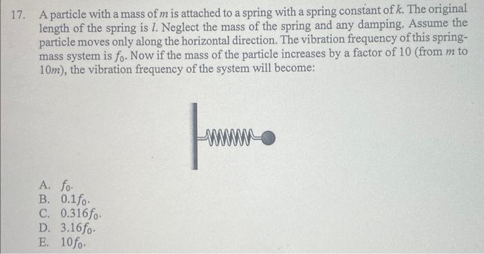 Solved A particle with a mass of m is attached to a spring | Chegg.com