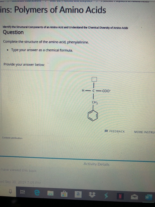 Solved ins: Polymers of Amino Acids Identify the Structural | Chegg.com