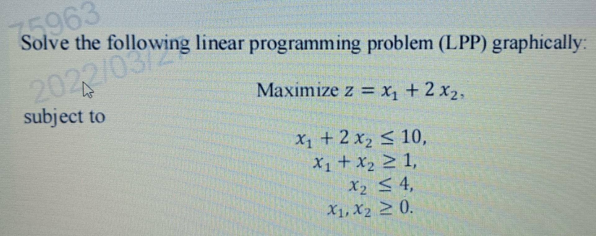 Solved 6596 Solve the following linear programming problem | Chegg.com