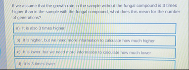 Solved If we assume that the growth rate in the sample | Chegg.com