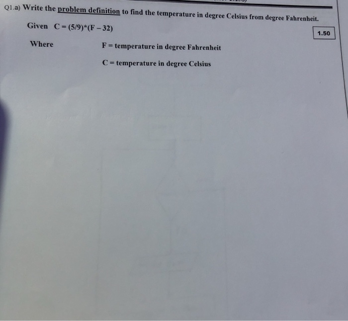 Q1 A Write The Problem Definition To Find The Chegg Com