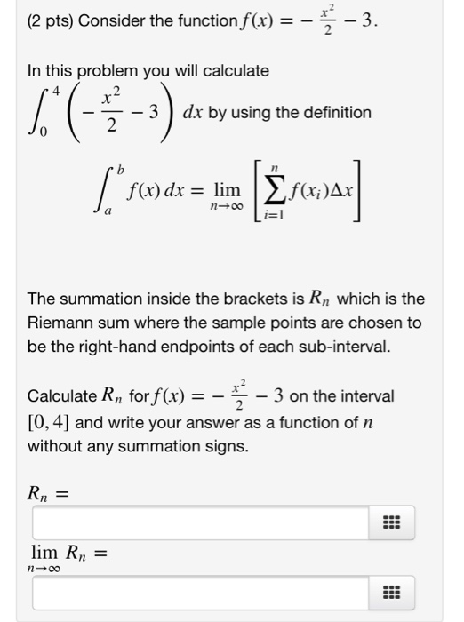 Solved (2 pts) Consider the function f(x) In this problem | Chegg.com