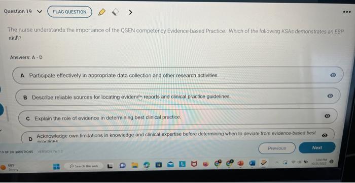 Solved The nurse understands the importance of the QSEN | Chegg.com