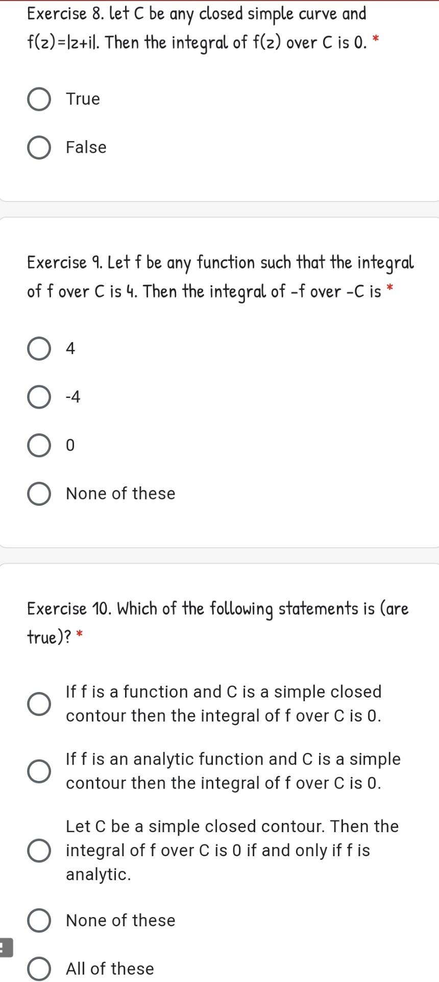 Solved Exercise 8. let C be any closed simple curve and | Chegg.com