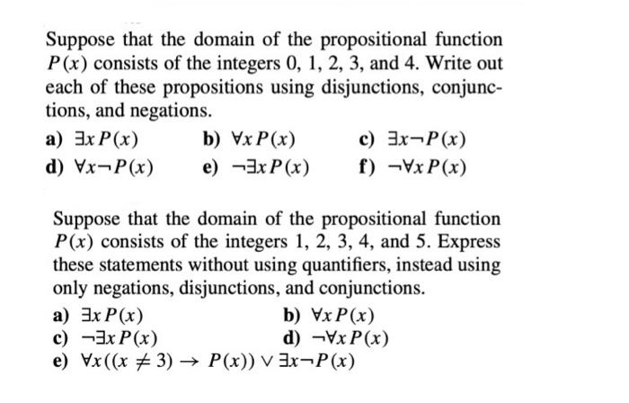 Solved Suppose That The Domain Of The Propositional Function | Chegg.com