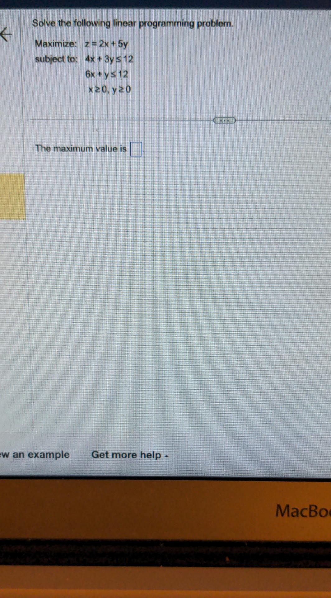 Solved Solve the following linear programming problem. | Chegg.com