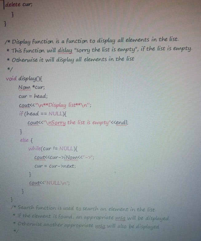 Solved 1. Please modify the linked list program provided to | Chegg.com