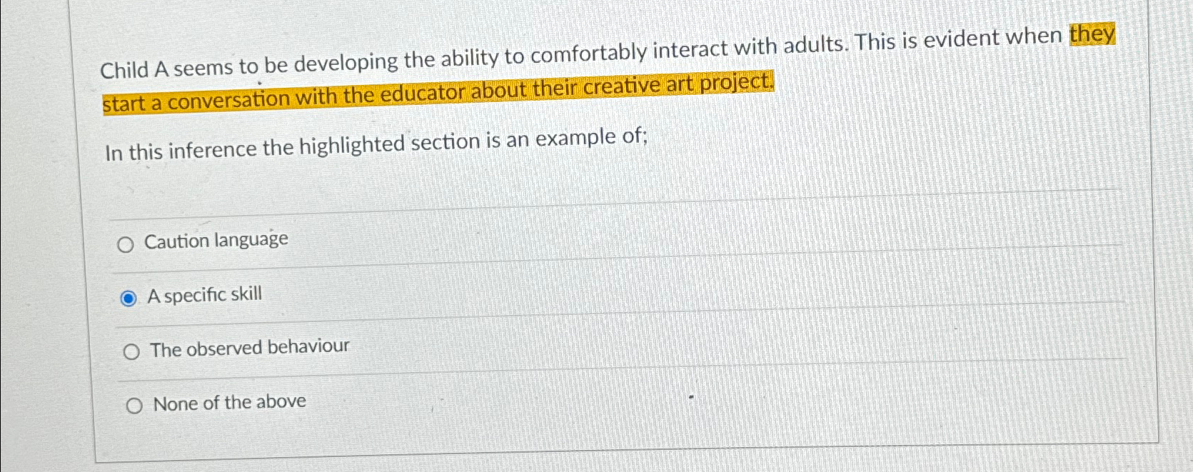 Solved Child A seems to be developing the ability to | Chegg.com
