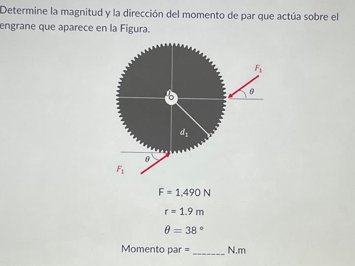 Solved Determine La Magnitud Y La Dirección Del Momento De | Chegg.com