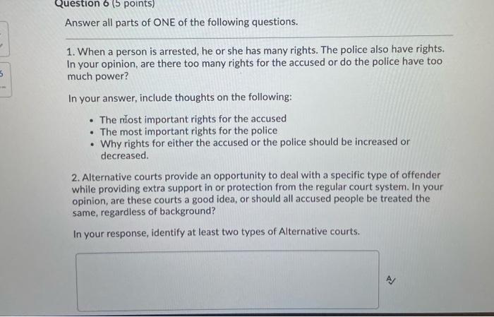 Solved Question 6 (5 points) Answer all parts of ONE of the | Chegg.com