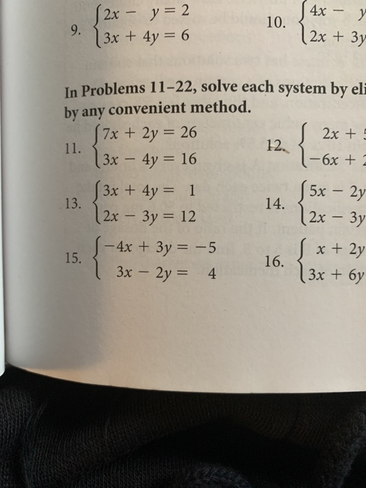 Solved 2x Y 2 3x 4y 6 10 9 4x Y 2x 3y In Problems Chegg Com
