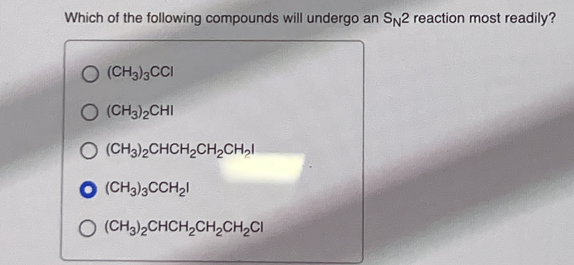 Solved Which of the following compounds will undergo an SN2 | Chegg.com