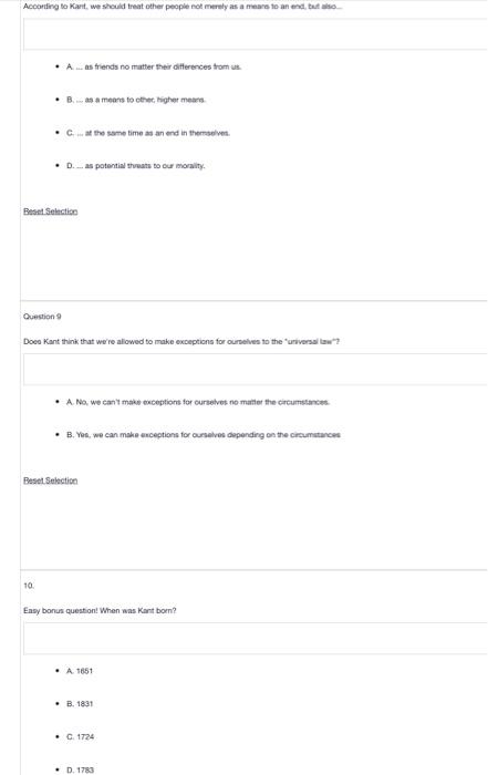 Solved What is the only thing that Kant considers to be | Chegg.com
