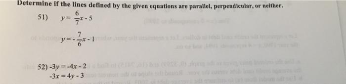 Solved Determine if the lines defined by the given equations | Chegg.com