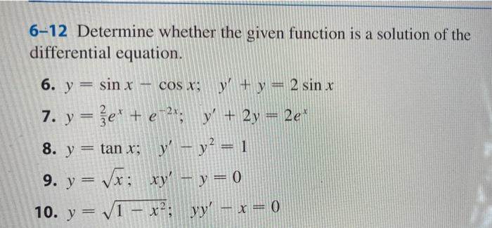 Solved 6-12 Determine whether the given function is a | Chegg.com