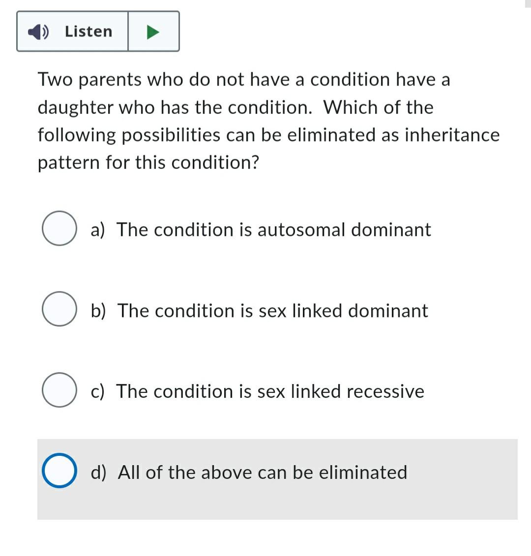 Solved The pedigree shown is A) Autosomal Dominant B) | Chegg.com