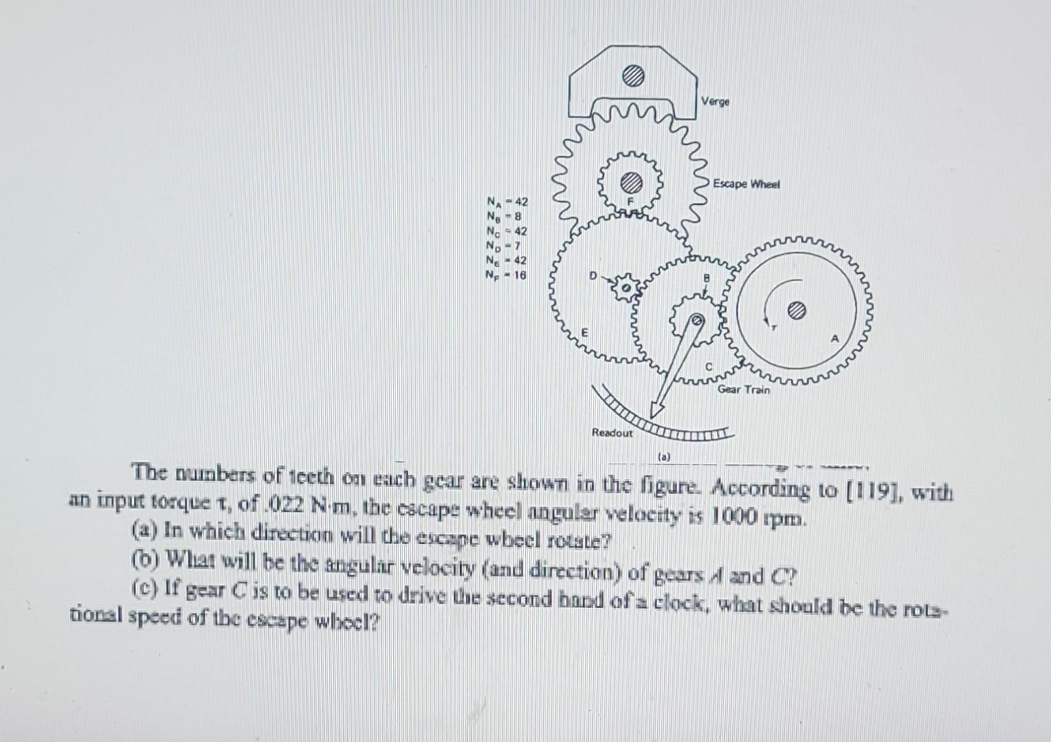 Solved The Numbers Of Teeth On Each Gear Are Shown In The | Chegg.com