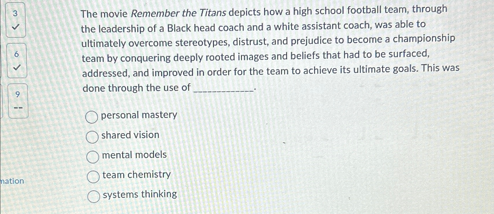 Solved 3The movie Remember the Titans depicts how a high