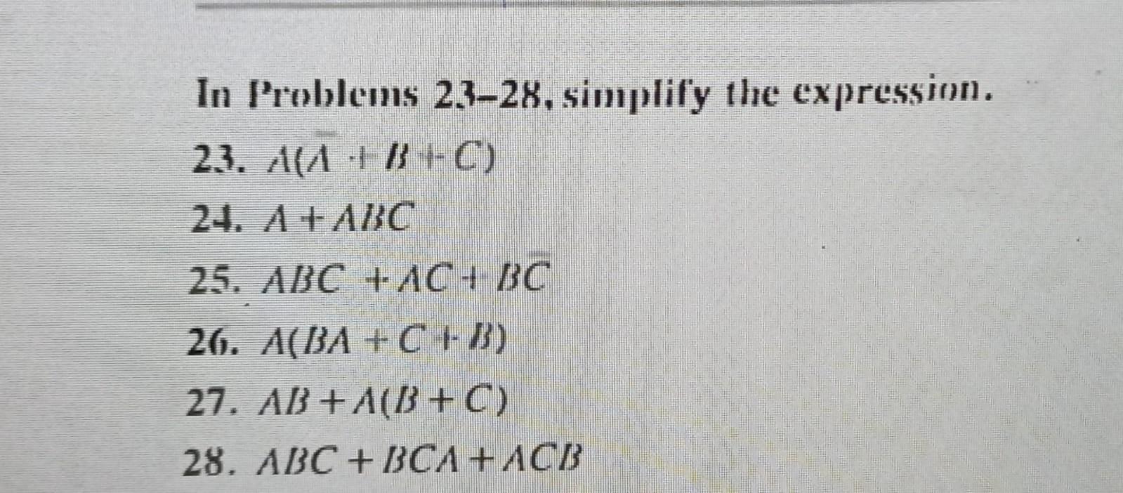 Solved In Problems 23–28. Simplify The Expression. 23. A(A + | Chegg.com