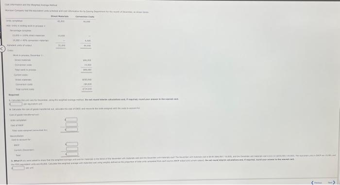 Solved -34tentCost Information and the Weighted Average | Chegg.com
