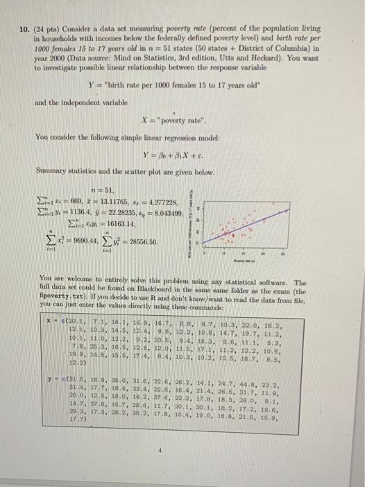 Solved 10. (24 Pts) Consider A Data Net Measuring Poverty | Chegg.com