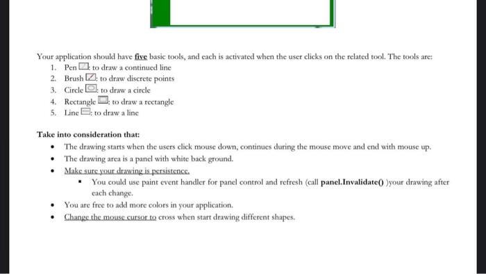 Solved Simple Paint Tool In this task you are asked to | Chegg.com